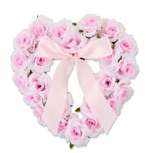 Heart-Shaped Pink Rose Wreath